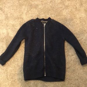 Sanctuary blue knit zip up sweater - small